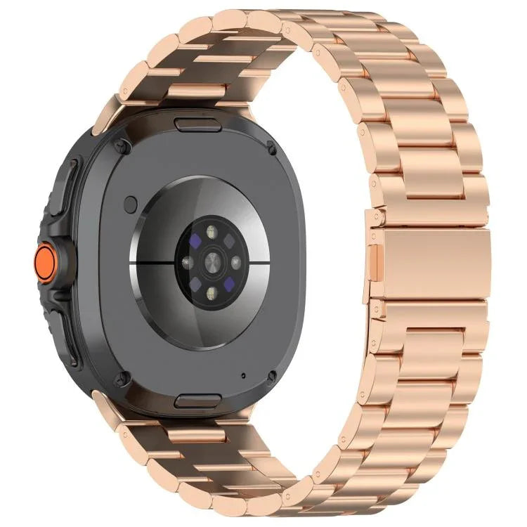 Correia de Relógio Slim de Aço Inoxidável com Três Contas, Para Samsung Galaxy Watch8 / Watch8 Classic