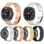 Correia de Relógio Slim de Aço Inoxidável com Três Contas, Para Samsung Galaxy Watch8 / Watch8 Classic