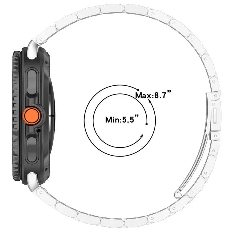 Correia de Relógio Slim de Aço Inoxidável com Três Contas, Para Samsung Galaxy Watch8 / Watch8 Classic