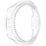 Capa de Relógio Oca de PC com Diamantes em Única Fileira e Cobertura Parcial, Para Samsung Galaxy Watch 8 44mm, Para Samsung Galaxy Watch 8 40mm