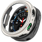 Capa de Relógio Oca de PC com Diamantes em Única Fileira e Cobertura Parcial, Para Samsung Galaxy Watch 8 44mm, Para Samsung Galaxy Watch 8 40mm
