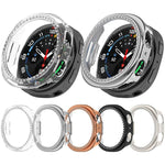 Capa de Relógio Oca de PC com Diamantes em Única Fileira e Cobertura Parcial, Para Samsung Galaxy Watch 8 44mm, Para Samsung Galaxy Watch 8 40mm