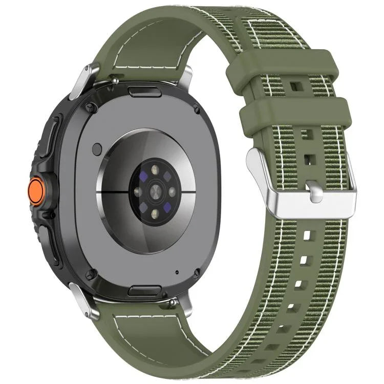 Correia de Relógio em Silicone com Trança Híbrida de Nylon, Para Samsung Galaxy Watch8 / Watch8 Classic