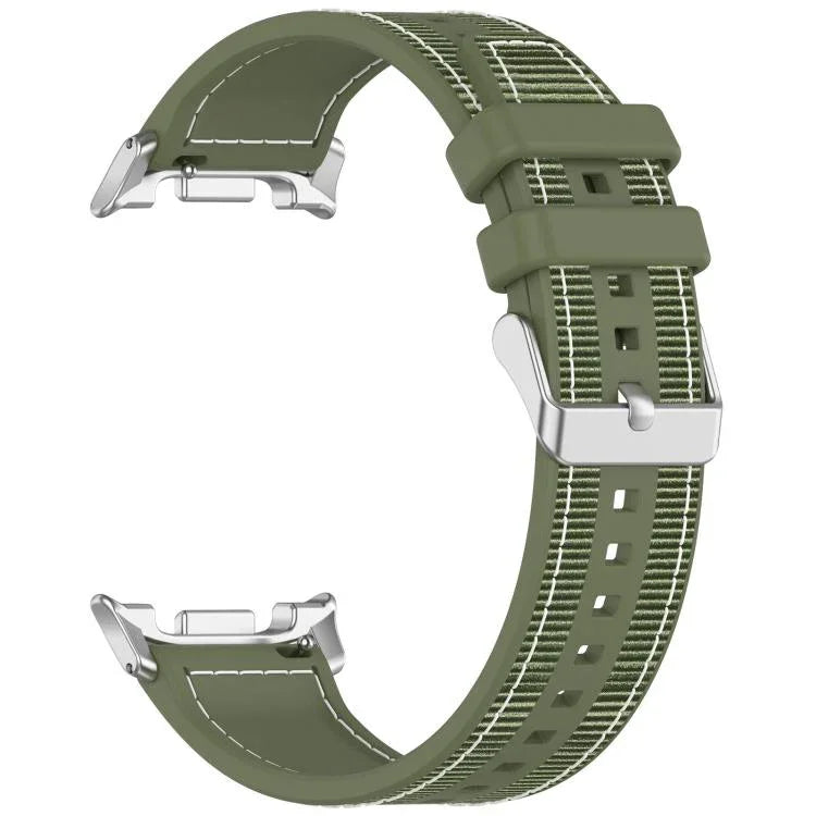 Correia de Relógio em Silicone com Trança Híbrida de Nylon, Para Samsung Galaxy Watch8 / Watch8 Classic