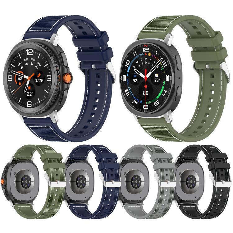 Correia de Relógio em Silicone com Trança Híbrida de Nylon, Para Samsung Galaxy Watch8 / Watch8 Classic