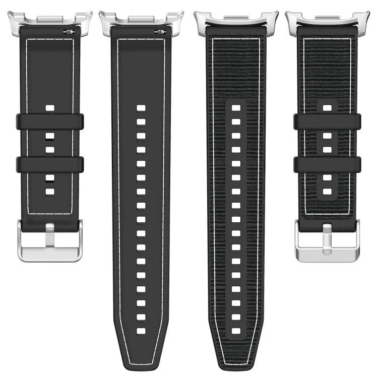 Correia de Relógio em Silicone com Trança Híbrida de Nylon, Para Samsung Galaxy Watch8 / Watch8 Classic