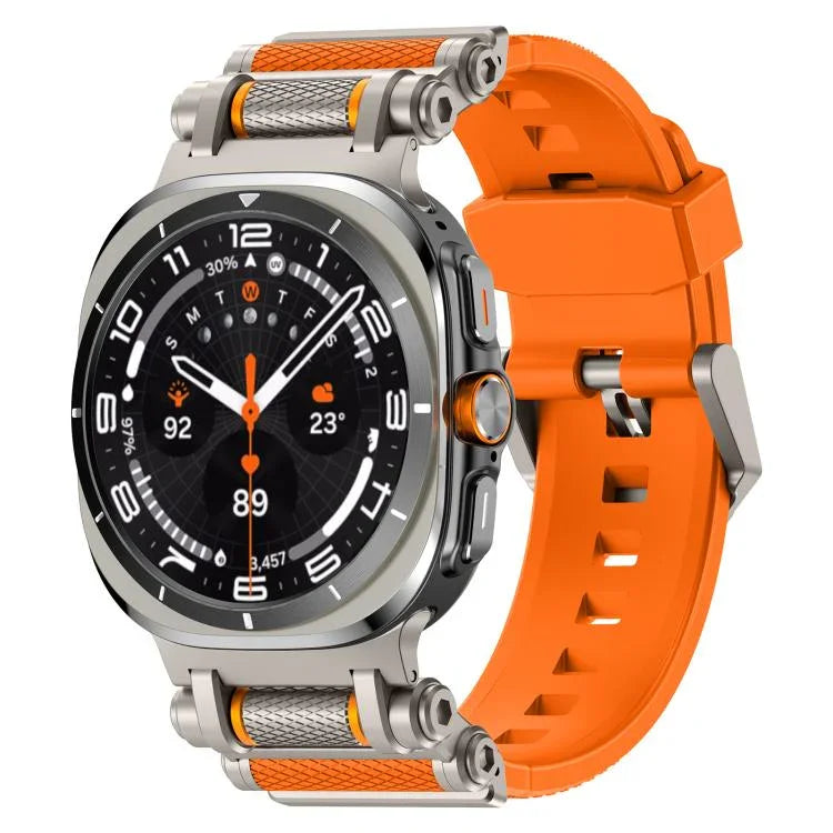 Metal Watch Connector Silicone Watch Band, For Samsung Galaxy Watch Ultra 47mm / Ultra 2025