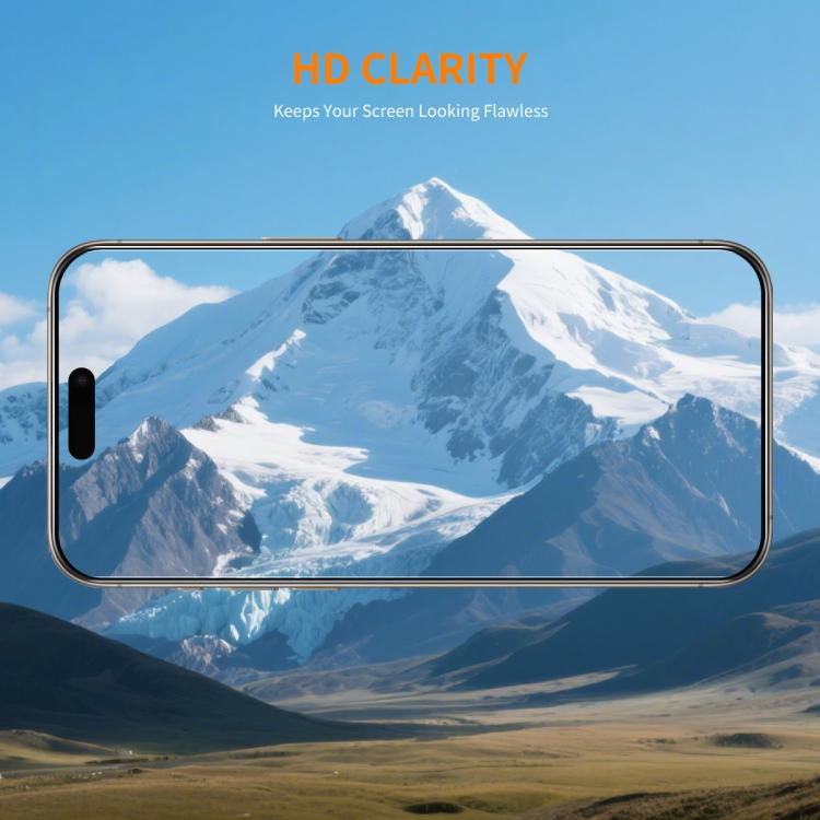 Película de vidro temperado de alumínio-silício de alta dureza 9H com cola espessa sem borda branca e grande borda curva, para iPhone 17 Pro Max, para iPhone 17 Pro, para iPhone 17, para iPhone Air
