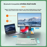Conjunto de Teclado e Rato Silencioso Bluetooth Sem Fios Recarregável 2858+030 com 800/1200/1600 DPI