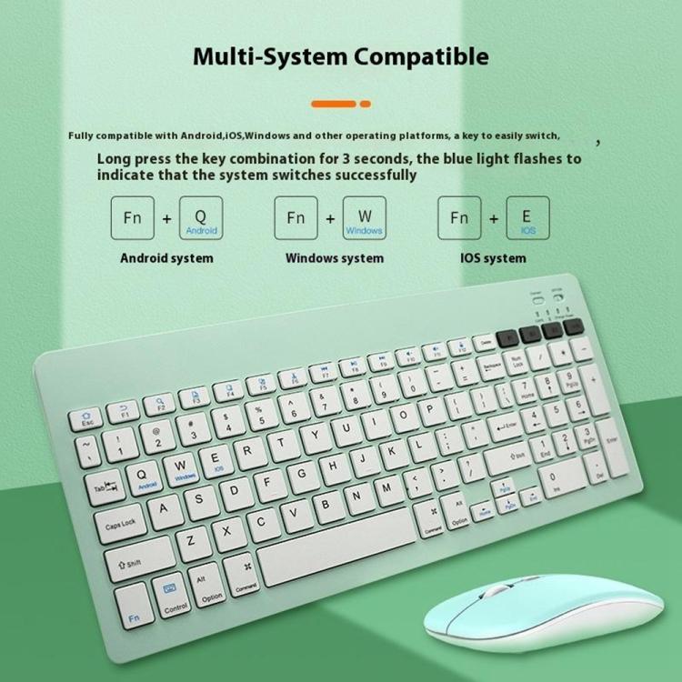 Conjunto de Teclado e Rato Silencioso Bluetooth Sem Fios Recarregável 2858+030 com 800/1200/1600 DPI