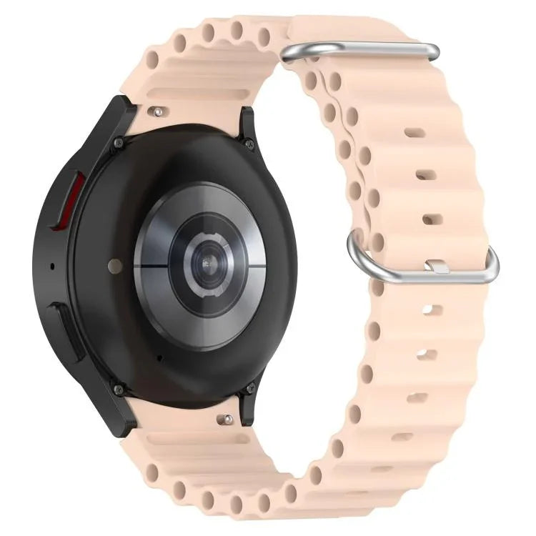 Marine Silver Buckle Silicone Watch Band, For Samsung Galaxy Watch 7 40 / 44mm