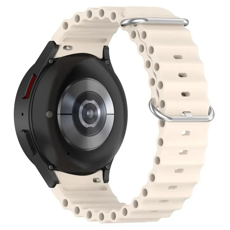 Marine Silver Buckle Silicone Watch Band, For Samsung Galaxy Watch 7 40 / 44mm