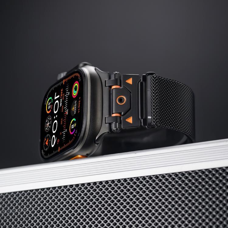Correia de Relógio Magnética Milanesa em Aço, Para Apple Watch 46mm / 49mm / 45mm / 44mm