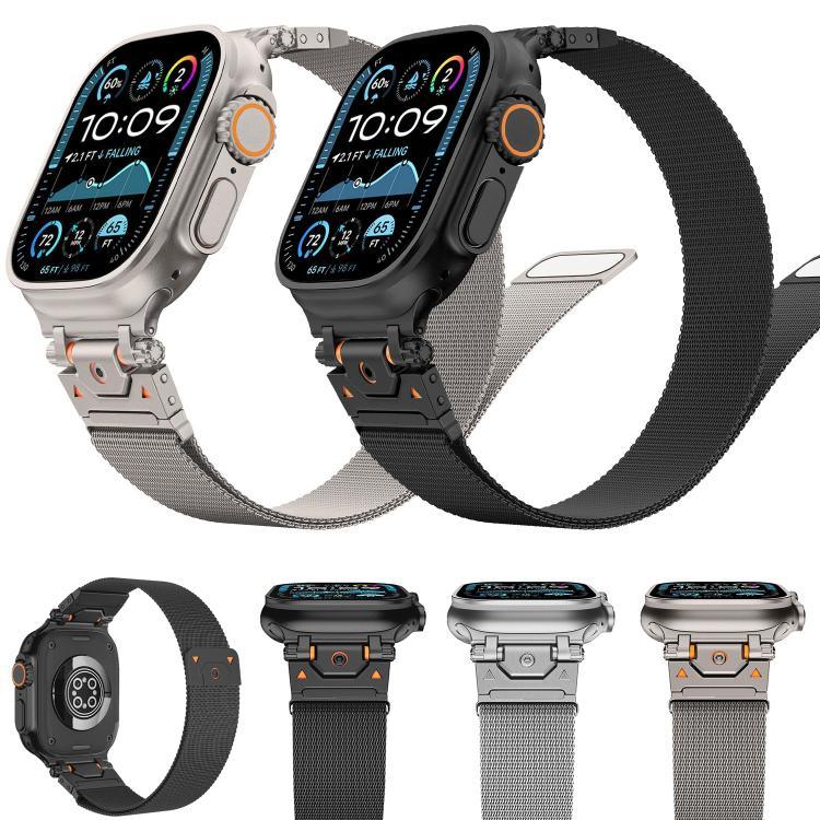Correia de Relógio Magnética Milanesa em Aço, Para Apple Watch 46mm / 49mm / 45mm / 44mm