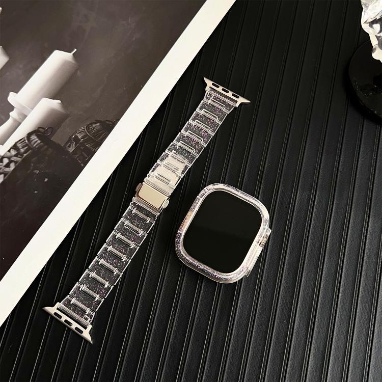 Correia de Relógio com Caixa PC Camaleão em Resina Epóxi, Para Apple Watch Series 10 46mm, Para Apple Watch Series 10 42mm, Para Apple Watch 44mm / 45mm, Para Apple Watch 40mm / 41mm, Para Apple Watch 49mm