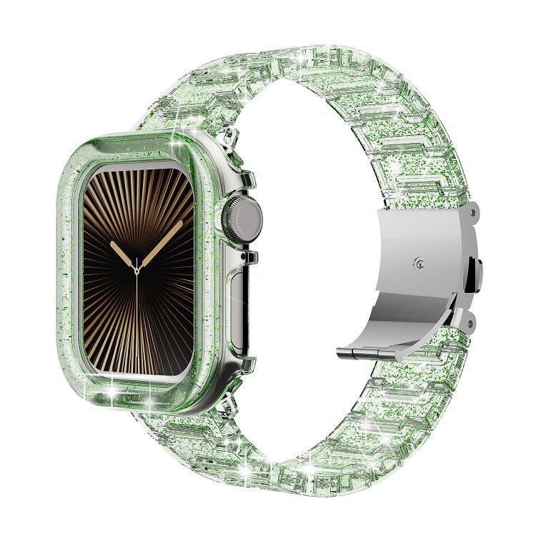Correia de Relógio com Caixa PC Camaleão em Resina Epóxi, Para Apple Watch Series 10 46mm, Para Apple Watch Series 10 42mm, Para Apple Watch 44mm / 45mm, Para Apple Watch 40mm / 41mm, Para Apple Watch 49mm
