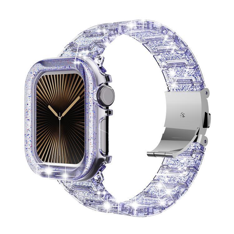 Correia de Relógio com Caixa PC Camaleão em Resina Epóxi, Para Apple Watch Series 10 46mm, Para Apple Watch Series 10 42mm, Para Apple Watch 44mm / 45mm, Para Apple Watch 40mm / 41mm, Para Apple Watch 49mm