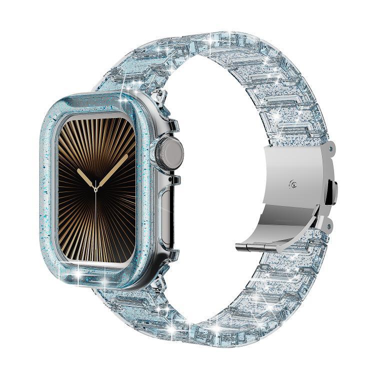 Correia de Relógio com Caixa PC Camaleão em Resina Epóxi, Para Apple Watch Series 10 46mm, Para Apple Watch Series 10 42mm, Para Apple Watch 44mm / 45mm, Para Apple Watch 40mm / 41mm, Para Apple Watch 49mm