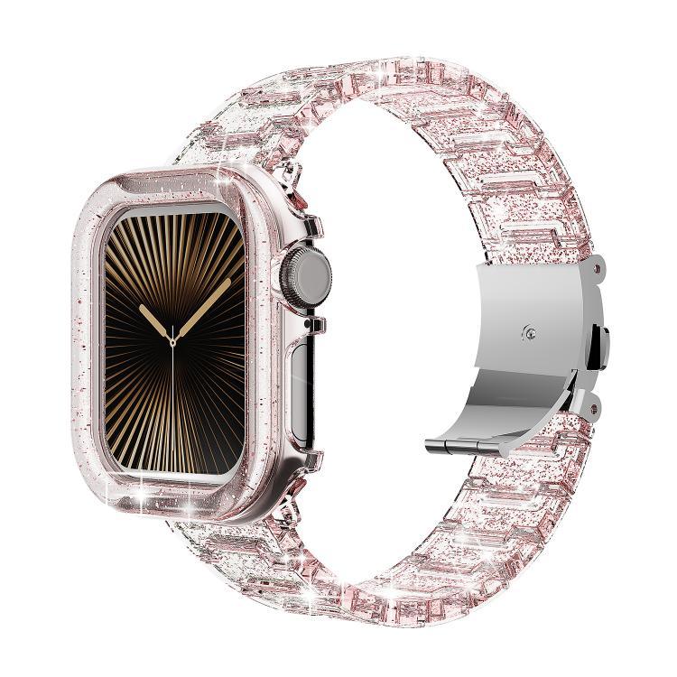 Correia de Relógio com Caixa PC Camaleão em Resina Epóxi, Para Apple Watch Series 10 46mm, Para Apple Watch Series 10 42mm, Para Apple Watch 44mm / 45mm, Para Apple Watch 40mm / 41mm, Para Apple Watch 49mm