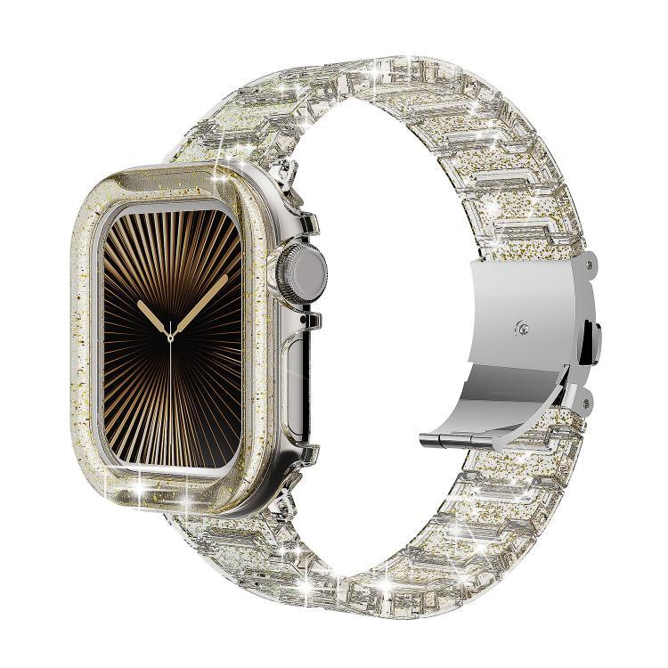 Correia de Relógio com Caixa PC Camaleão em Resina Epóxi, Para Apple Watch Series 10 46mm, Para Apple Watch Series 10 42mm, Para Apple Watch 44mm / 45mm, Para Apple Watch 40mm / 41mm, Para Apple Watch 49mm