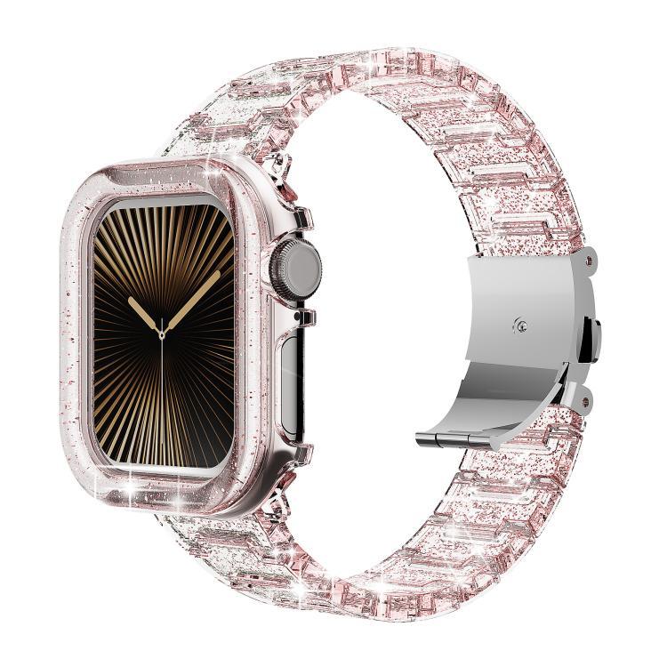 Correia de Relógio com Caixa PC Camaleão em Resina Epóxi, Para Apple Watch Series 10 46mm, Para Apple Watch Series 10 42mm, Para Apple Watch 44mm / 45mm, Para Apple Watch 40mm / 41mm, Para Apple Watch 49mm