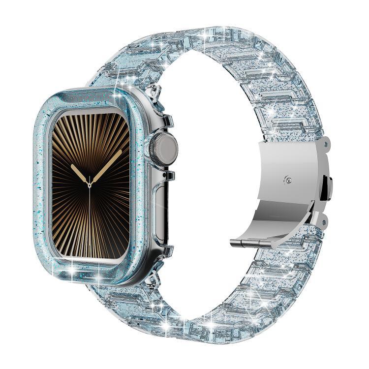 Correia de Relógio com Caixa PC Camaleão em Resina Epóxi, Para Apple Watch Series 10 46mm, Para Apple Watch Series 10 42mm, Para Apple Watch 44mm / 45mm, Para Apple Watch 40mm / 41mm, Para Apple Watch 49mm
