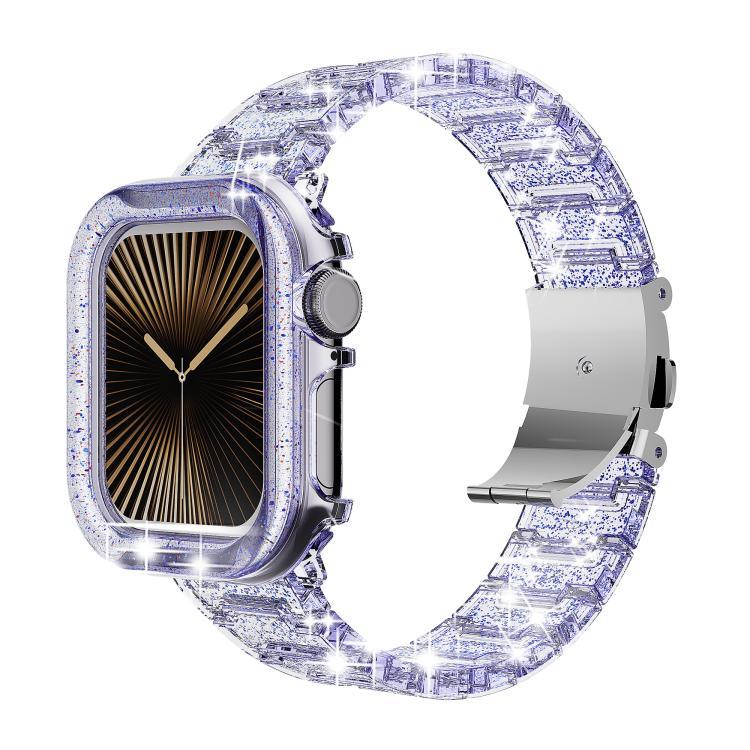 Correia de Relógio com Caixa PC Camaleão em Resina Epóxi, Para Apple Watch Series 10 46mm, Para Apple Watch Series 10 42mm, Para Apple Watch 44mm / 45mm, Para Apple Watch 40mm / 41mm, Para Apple Watch 49mm