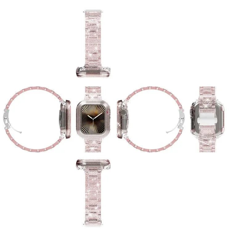 Correia de Relógio com Caixa PC Camaleão em Resina Epóxi, Para Apple Watch Series 10 46mm, Para Apple Watch Series 10 42mm, Para Apple Watch 44mm / 45mm, Para Apple Watch 40mm / 41mm, Para Apple Watch 49mm