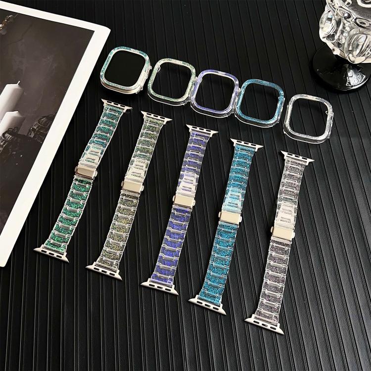 Correia de Relógio com Caixa PC Camaleão em Resina Epóxi, Para Apple Watch Series 10 46mm, Para Apple Watch Series 10 42mm, Para Apple Watch 44mm / 45mm, Para Apple Watch 40mm / 41mm, Para Apple Watch 49mm