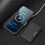 Capa de telemóvel em pele Kalebol com bolsa para cartões magnética MagSafe forte e dobrável em duas partes, para iPhone 17 Pro Max, para iPhone 17 Pro, para iPhone 17, para iPhone Air
