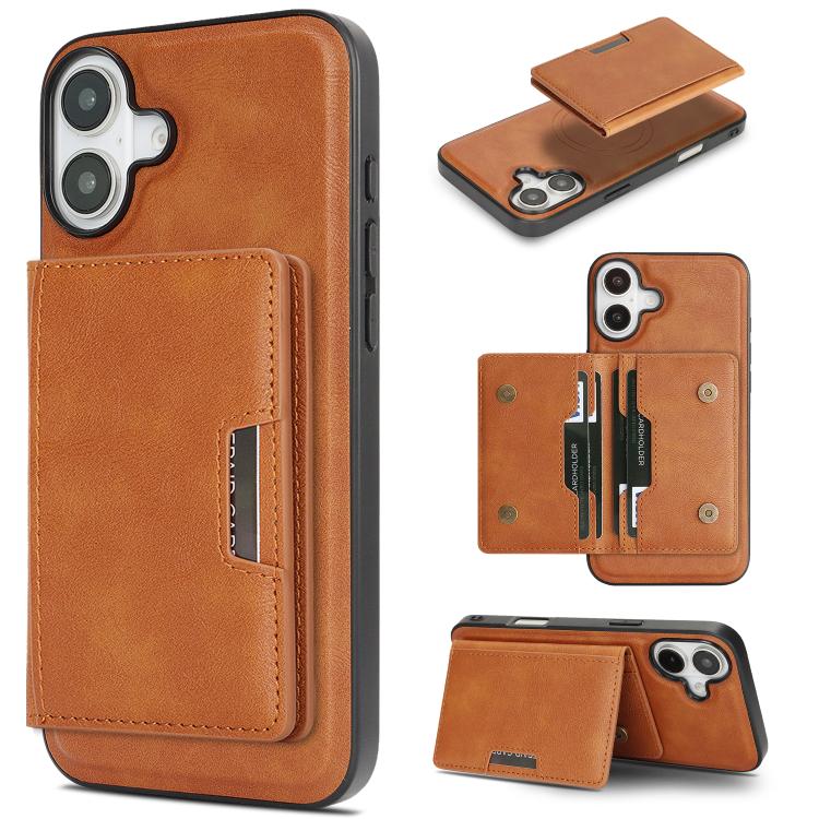 Capa de telemóvel em pele Kalebol com bolsa para cartões magnética MagSafe forte e dobrável em duas partes, para iPhone 17 Pro Max, para iPhone 17 Pro, para iPhone 17, para iPhone Air