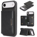 Capa de telemóvel em pele Kalebol com bolsa para cartões magnética MagSafe forte e dobrável em duas partes, para iPhone 17 Pro Max, para iPhone 17 Pro, para iPhone 17, para iPhone Air