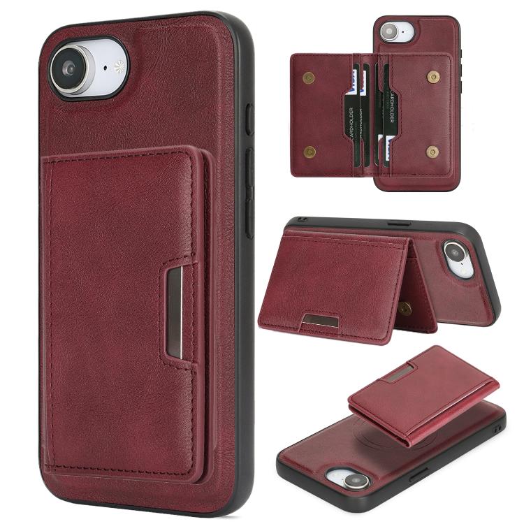 Capa de telemóvel em pele Kalebol com bolsa para cartões magnética MagSafe forte e dobrável em duas partes, para iPhone 17 Pro Max, para iPhone 17 Pro, para iPhone 17, para iPhone Air
