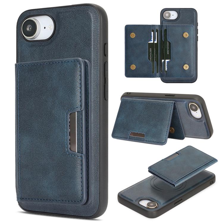 Capa de telemóvel em pele Kalebol com bolsa para cartões magnética MagSafe forte e dobrável em duas partes, para iPhone 17 Pro Max, para iPhone 17 Pro, para iPhone 17, para iPhone Air