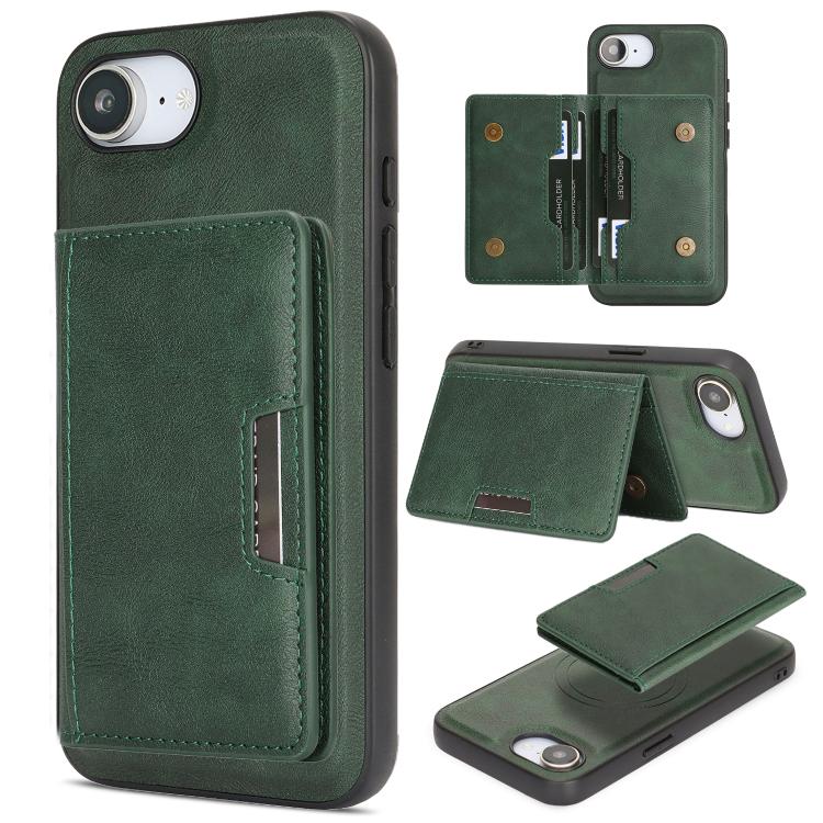 Capa de telemóvel em pele Kalebol com bolsa para cartões magnética MagSafe forte e dobrável em duas partes, para iPhone 17 Pro Max, para iPhone 17 Pro, para iPhone 17, para iPhone Air