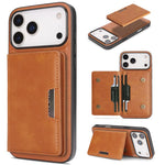 Capa de telemóvel em pele Kalebol com bolsa para cartões magnética MagSafe forte e dobrável em duas partes, para iPhone 17 Pro Max, para iPhone 17 Pro, para iPhone 17, para iPhone Air
