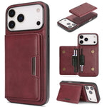 Capa de telemóvel em pele Kalebol com bolsa para cartões magnética MagSafe forte e dobrável em duas partes, para iPhone 17 Pro Max, para iPhone 17 Pro, para iPhone 17, para iPhone Air