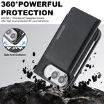 Capa de telemóvel em pele Kalebol com bolsa para cartões magnética MagSafe forte e dobrável em duas partes, para iPhone 17 Pro Max, para iPhone 17 Pro, para iPhone 17, para iPhone Air