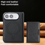 Capa de telemóvel em pele Kalebol com bolsa para cartões magnética MagSafe forte e dobrável em duas partes, para iPhone 17 Pro Max, para iPhone 17 Pro, para iPhone 17, para iPhone Air