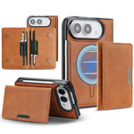 Capa de telemóvel em pele Kalebol com bolsa para cartões magnética MagSafe forte e dobrável em duas partes, para iPhone 17 Pro Max, para iPhone 17 Pro, para iPhone 17, para iPhone Air