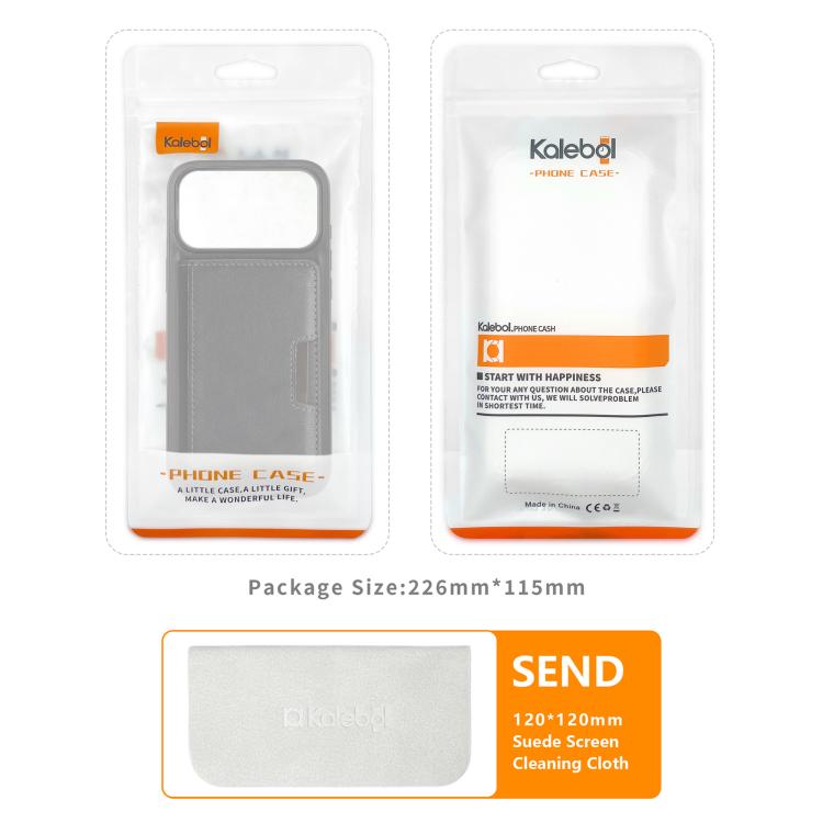Capa de telemóvel em pele Kalebol com bolsa para cartões magnética MagSafe forte e dobrável em duas partes, para iPhone 17 Pro Max, para iPhone 17 Pro, para iPhone 17, para iPhone Air