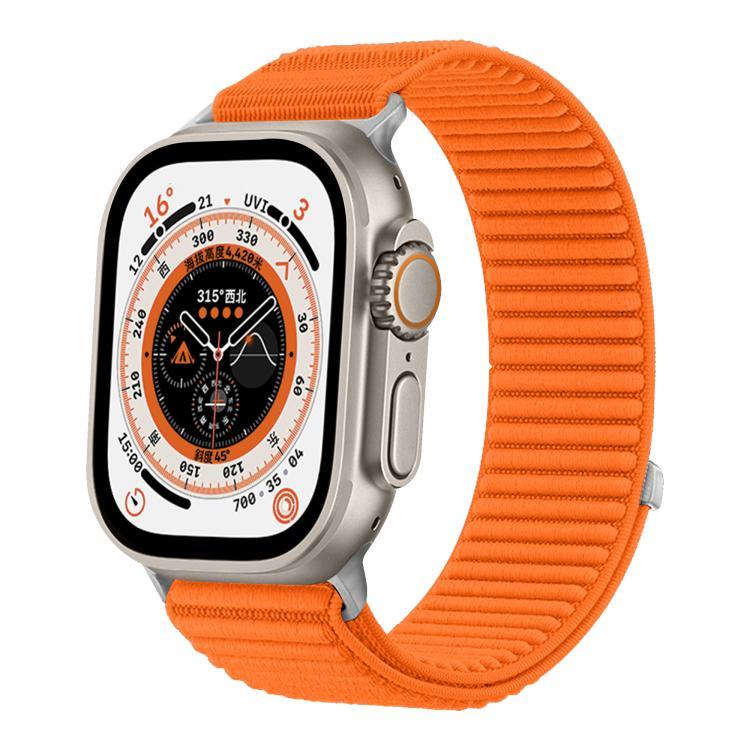 Correia de Relógio em Nylon Trançado com Fecho de Gancho e Argola e Interface Metálica, Para Apple Watch 46mm / 49mm / 45mm / 44mm, Para Apple Watch 42mm / 41mm / 40mm / 38mm