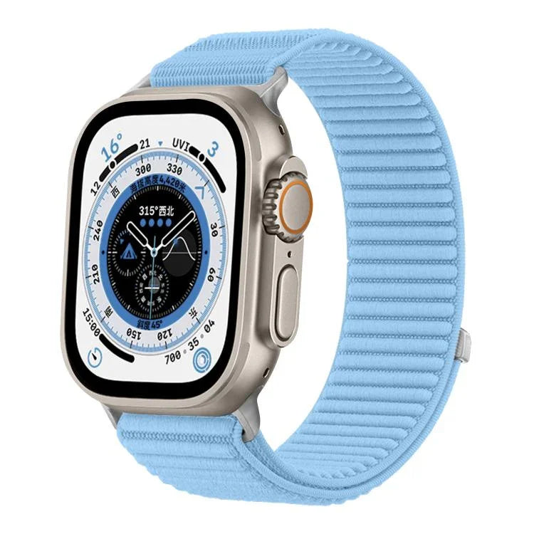 Correia de Relógio em Nylon Trançado com Fecho de Gancho e Argola e Interface Metálica, Para Apple Watch 46mm / 49mm / 45mm / 44mm, Para Apple Watch 42mm / 41mm / 40mm / 38mm