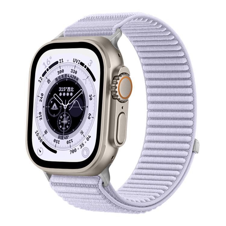 Correia de Relógio em Nylon Trançado com Fecho de Gancho e Argola e Interface Metálica, Para Apple Watch 46mm / 49mm / 45mm / 44mm, Para Apple Watch 42mm / 41mm / 40mm / 38mm