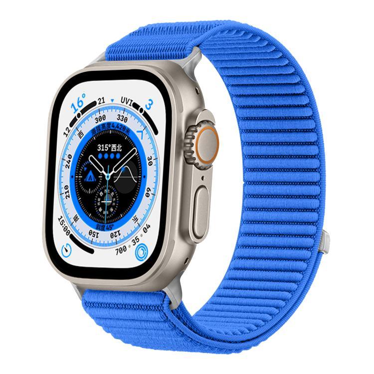 Correia de Relógio em Nylon Trançado com Fecho de Gancho e Argola e Interface Metálica, Para Apple Watch 46mm / 49mm / 45mm / 44mm, Para Apple Watch 42mm / 41mm / 40mm / 38mm