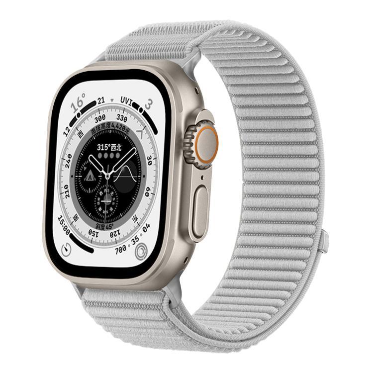 Correia de Relógio em Nylon Trançado com Fecho de Gancho e Argola e Interface Metálica, Para Apple Watch 46mm / 49mm / 45mm / 44mm, Para Apple Watch 42mm / 41mm / 40mm / 38mm
