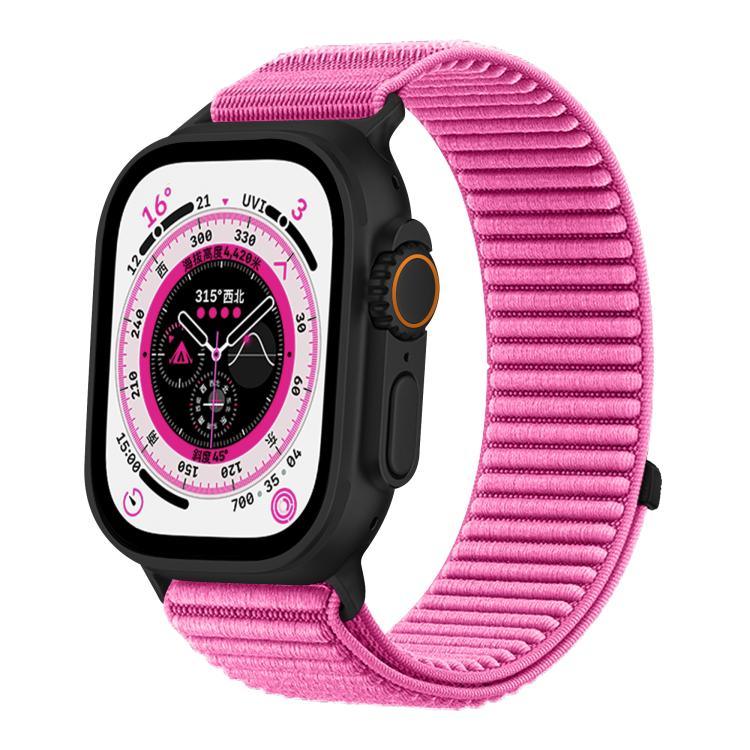 Correia de Relógio em Nylon Trançado com Fecho de Gancho e Argola e Interface Metálica, Para Apple Watch 46mm / 49mm / 45mm / 44mm, Para Apple Watch 42mm / 41mm / 40mm / 38mm