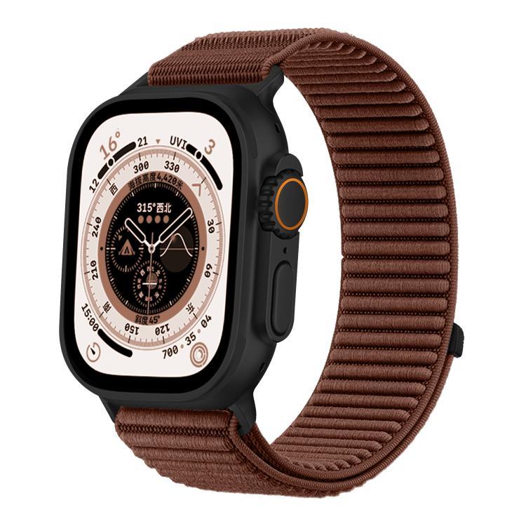Correia de Relógio em Nylon Trançado com Fecho de Gancho e Argola e Interface Metálica, Para Apple Watch 46mm / 49mm / 45mm / 44mm, Para Apple Watch 42mm / 41mm / 40mm / 38mm