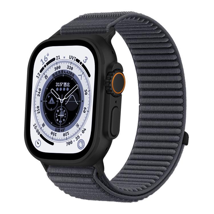 Correia de Relógio em Nylon Trançado com Fecho de Gancho e Argola e Interface Metálica, Para Apple Watch 46mm / 49mm / 45mm / 44mm, Para Apple Watch 42mm / 41mm / 40mm / 38mm