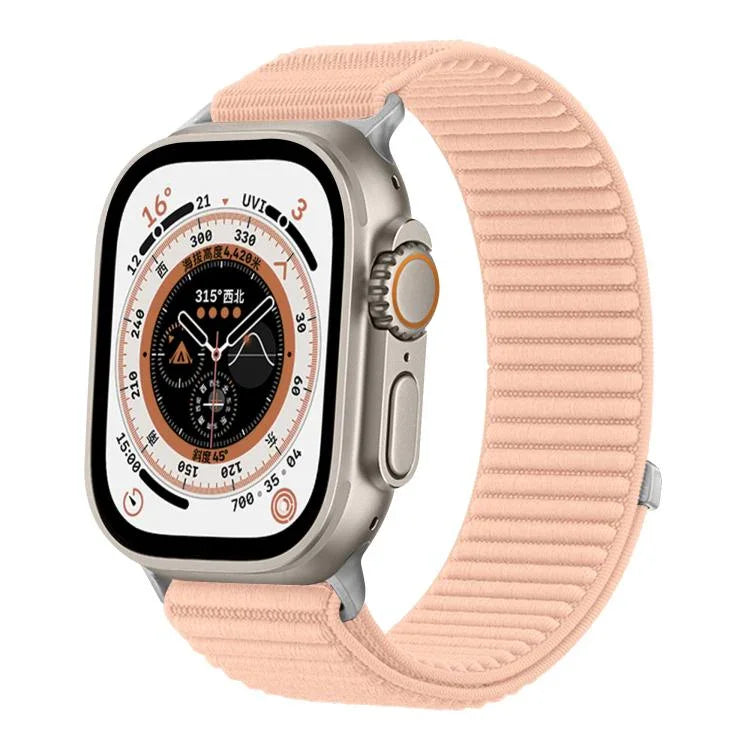 Correia de Relógio em Nylon Trançado com Fecho de Gancho e Argola e Interface Metálica, Para Apple Watch 46mm / 49mm / 45mm / 44mm, Para Apple Watch 42mm / 41mm / 40mm / 38mm
